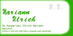 mariann ulrich business card